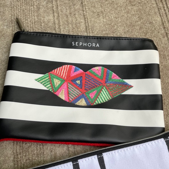 Bundle of 3 Sephora / Estee Lauder / Clinque Makeup Zip Travel Cosmetic Bags - Picture 2 of 6